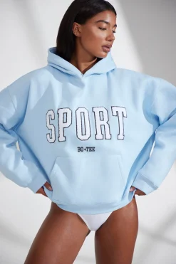 Oh Polly Tracksuits^Oversized Hooded Sweatshirt in Baby Blue BabyBlue