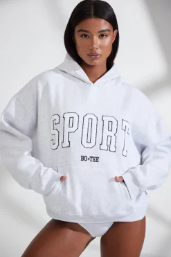 Oh Polly Tracksuits | Sweatshirts^Oversized Hooded Sweatshirt in Heather Grey HeatherGrey