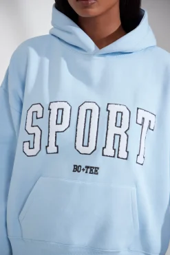 Oh Polly Tracksuits^Oversized Hooded Sweatshirt in Baby Blue BabyBlue