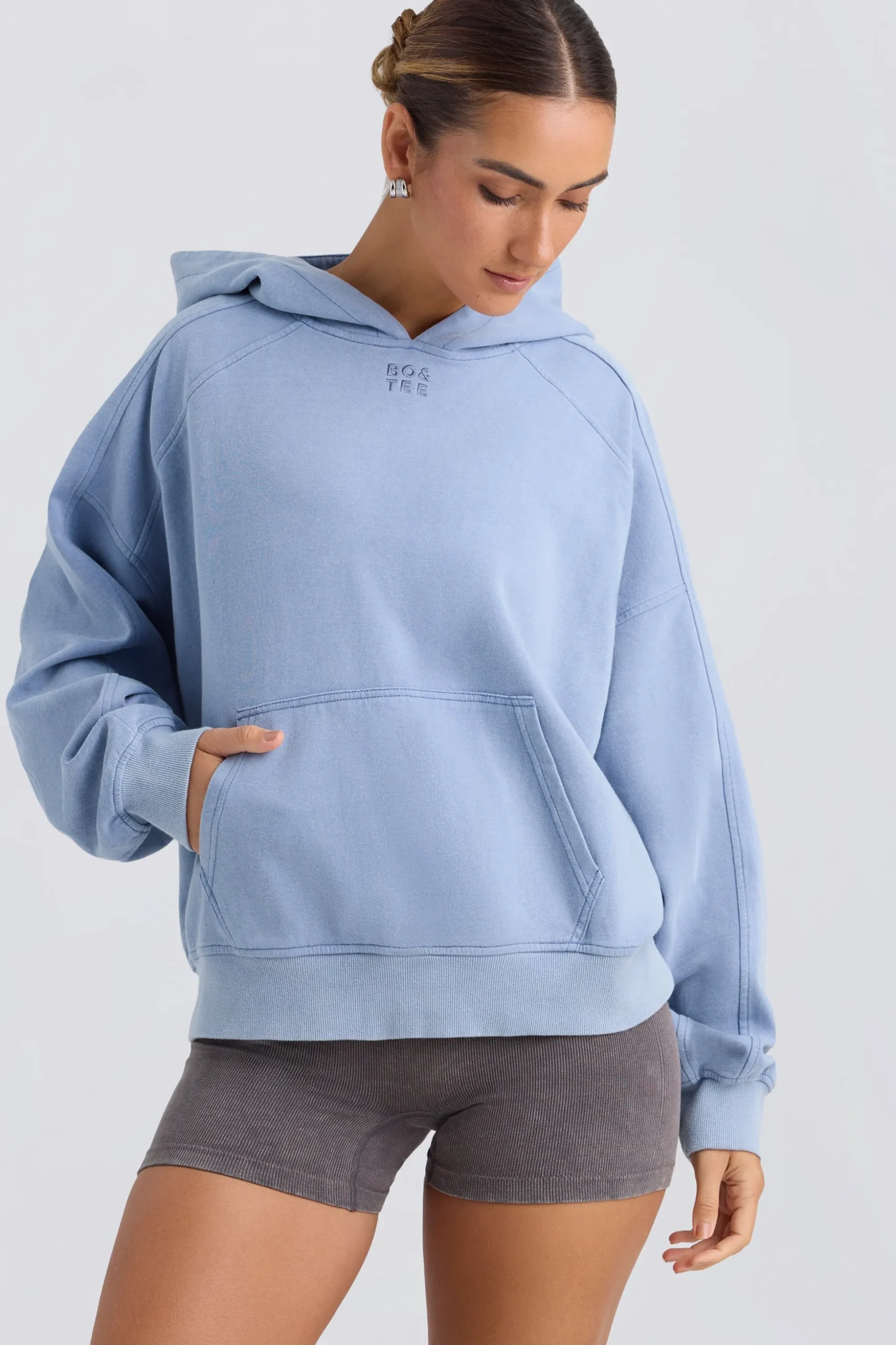 Oh Polly Tracksuits | Sweatshirts^Oversized Hoodie in Washed Blue WashedBlue