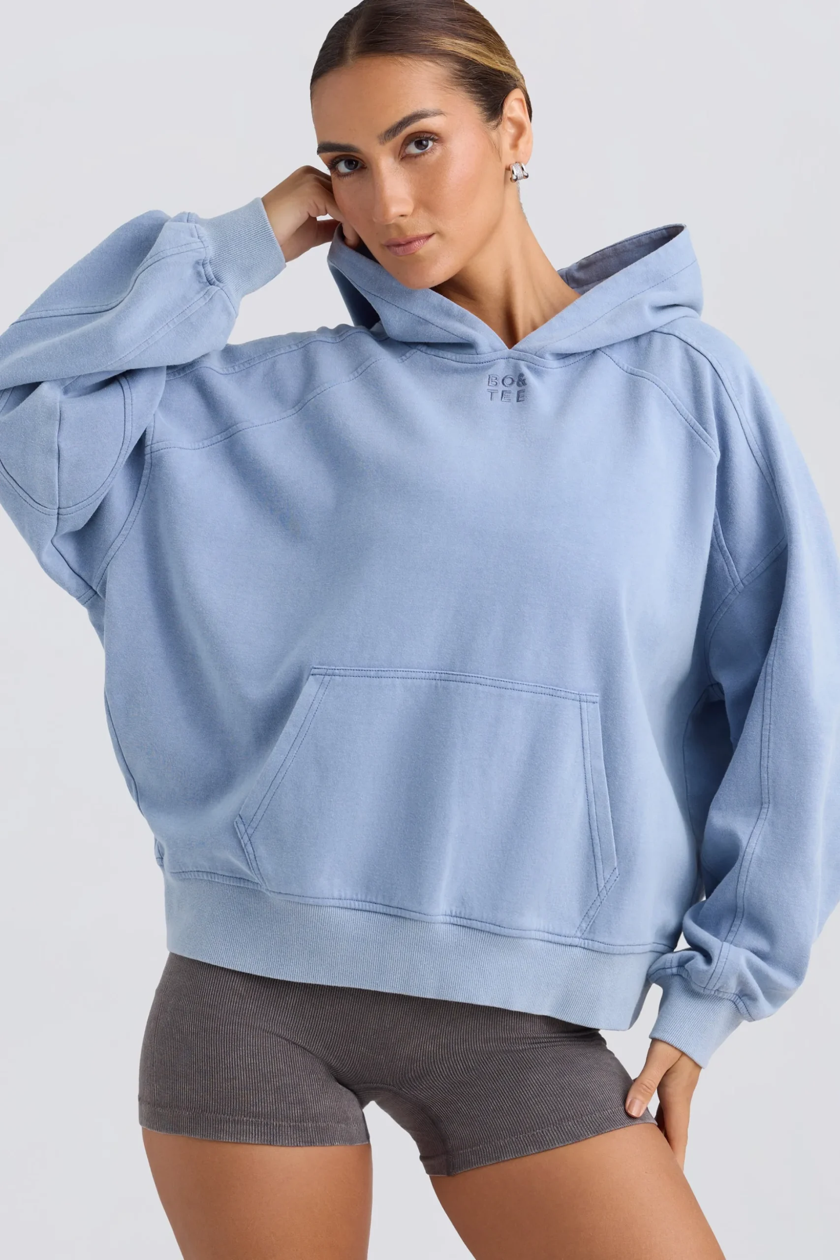 Oh Polly Tracksuits | Sweatshirts^Oversized Hoodie in Washed Blue WashedBlue
