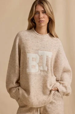 Oh Polly Knitwear | Tracksuits^Oversized Knit Jumper in Cream Marl CreamMarl