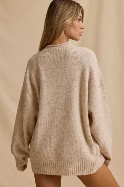 Oh Polly Knitwear | Tracksuits^Oversized Knit Jumper in Cream Marl CreamMarl