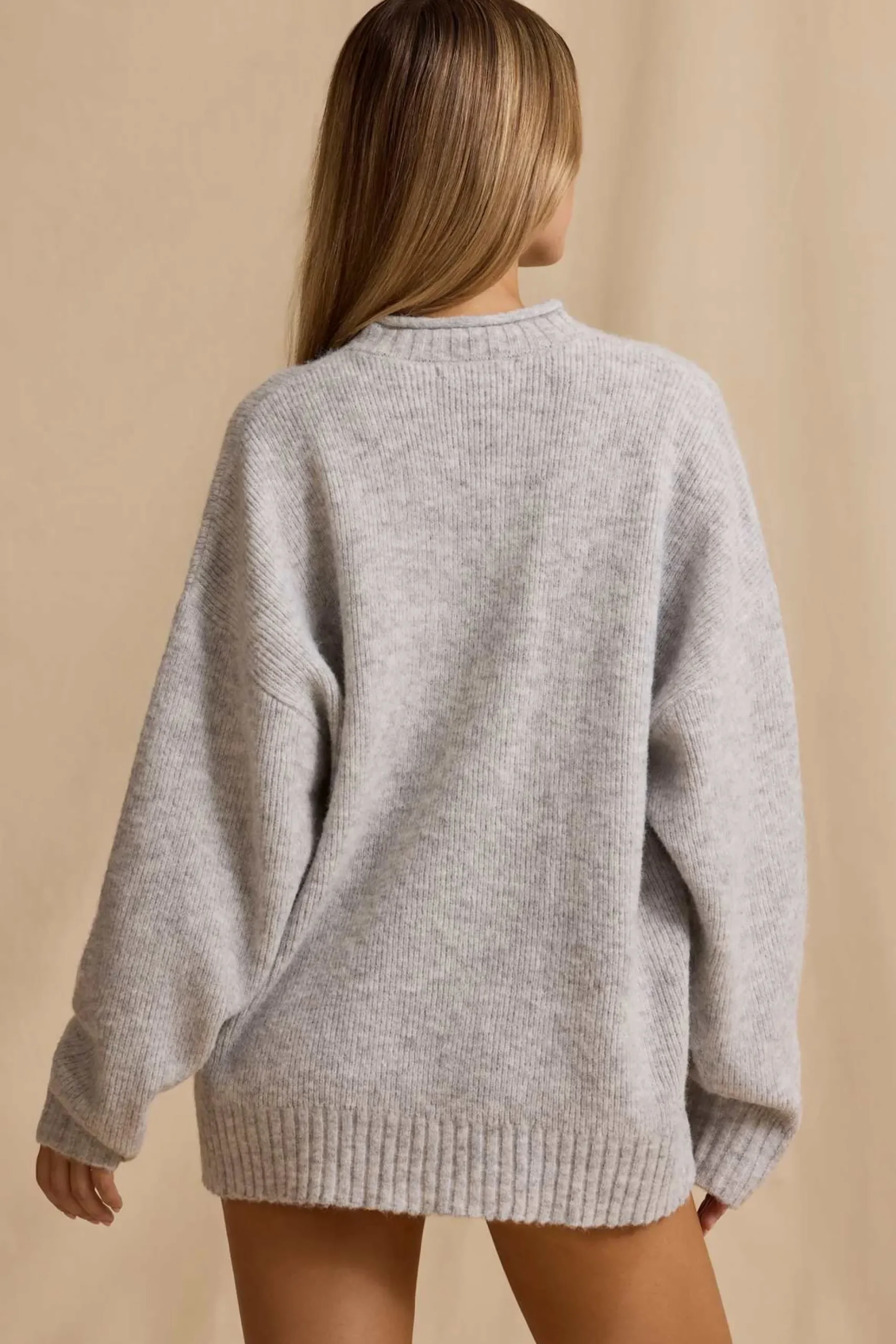 Oh Polly Knitwear | Tracksuits^Oversized Knit Jumper in Ice Marl IceMarl