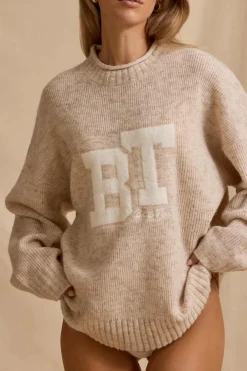Oh Polly Knitwear | Tracksuits^Oversized Knit Jumper in Cream Marl CreamMarl