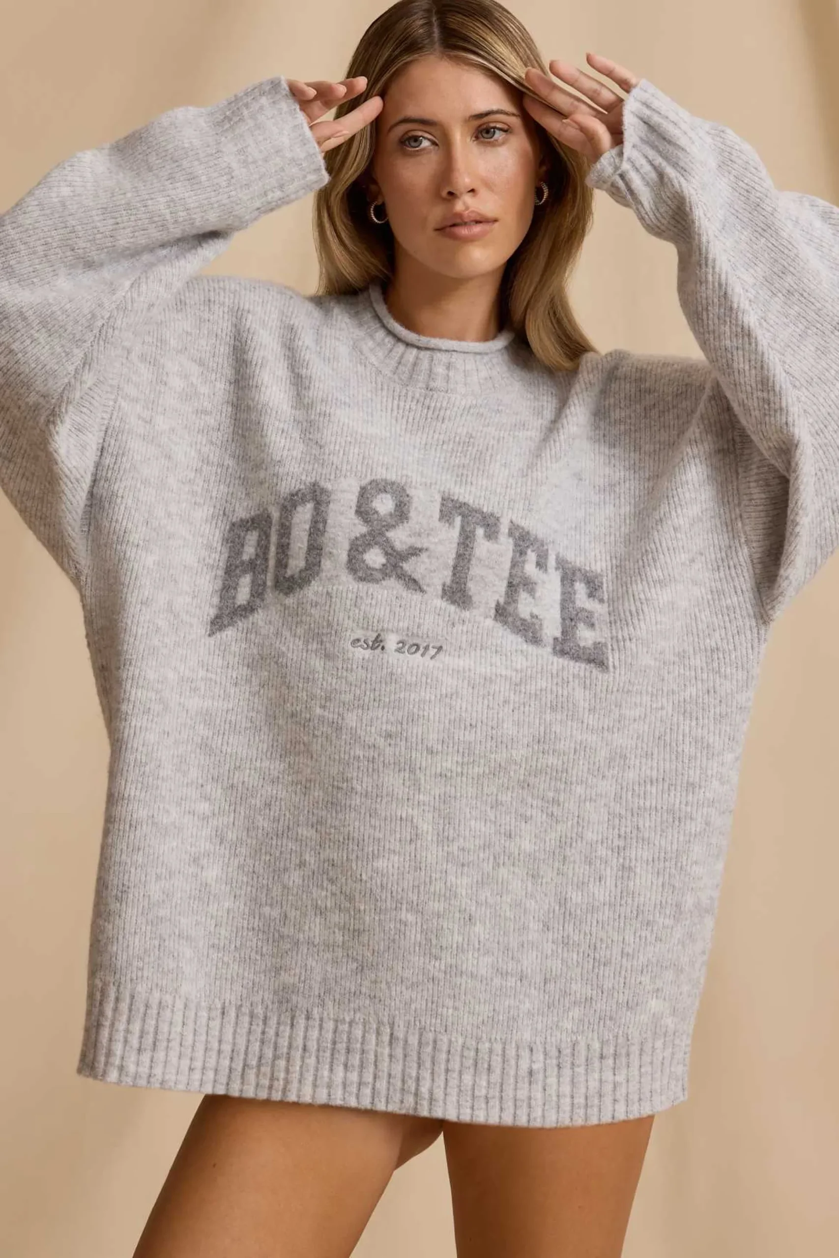 Oh Polly Knitwear | Tracksuits^Oversized Knit Jumper in Ice Marl IceMarl