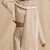 Oh Polly Knitwear^Oversized Knit Scarf in Cream Marl CreamMarl