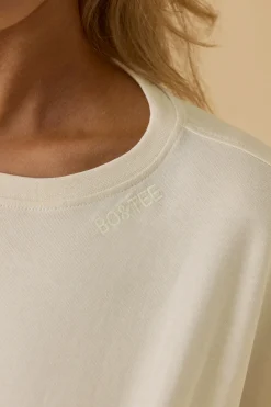 Oh Polly Tops^Oversized Long Sleeve Crop Top in Bone