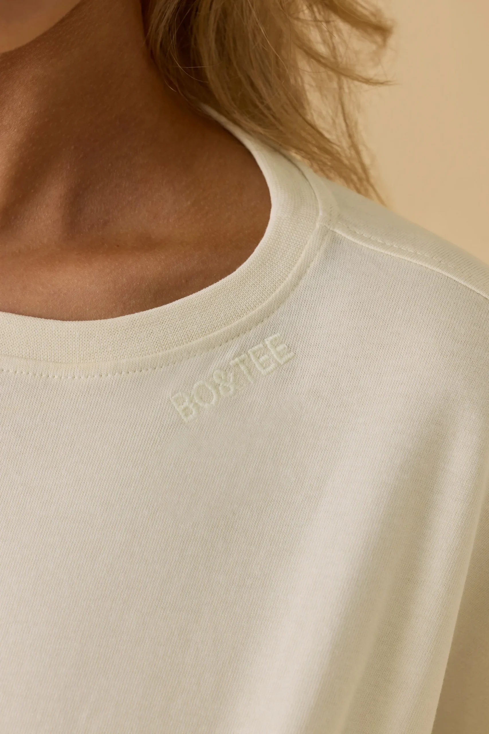 Oh Polly Tops^Oversized Long Sleeve Crop Top in Bone