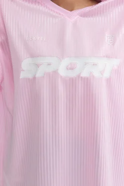 Oh Polly Tops^Oversized Piqué T-Shirt in Baby Pink BabyPink