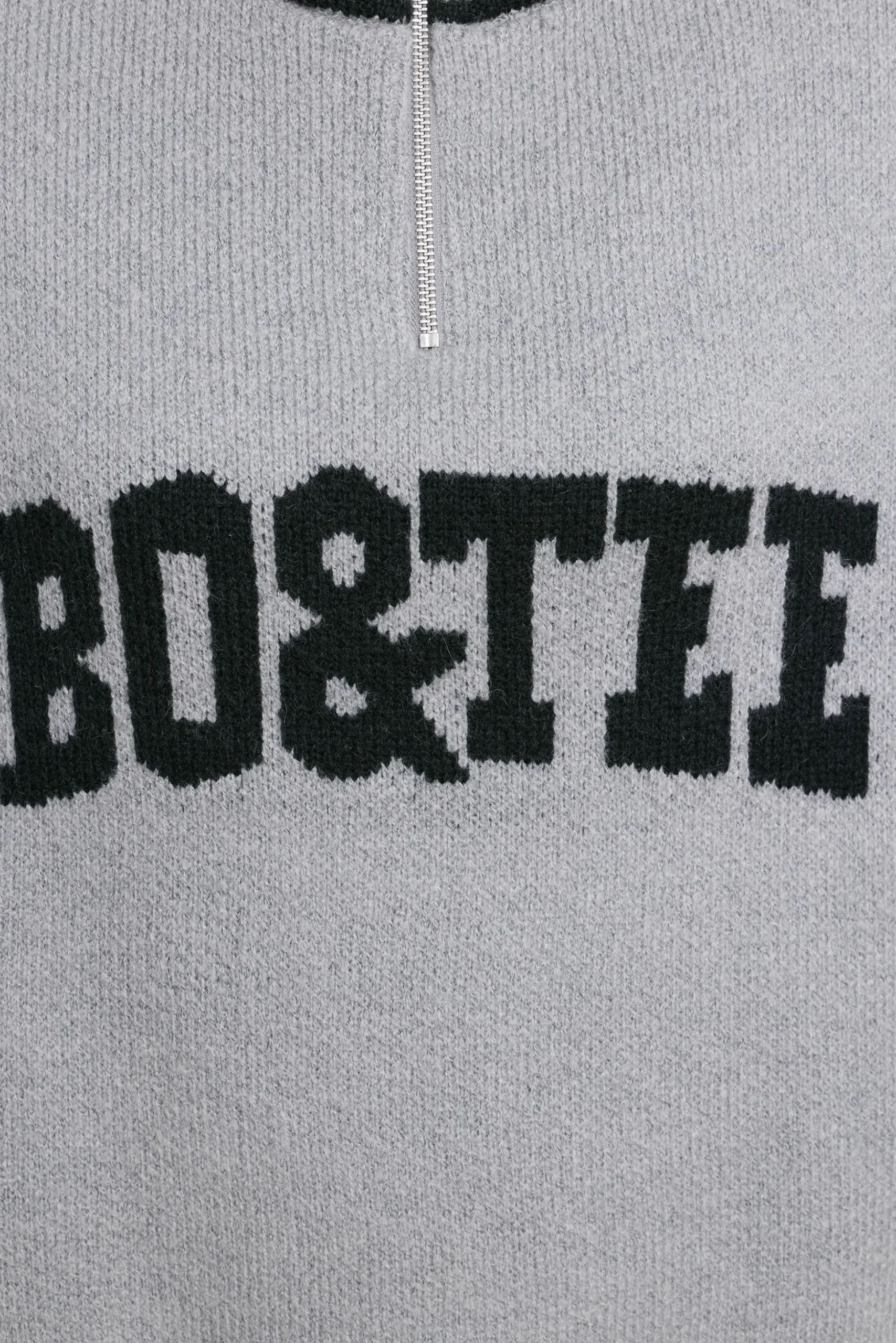 Oh Polly Knitwear | Sweatshirts^Oversized Quarter-Zip Chunky-Knit Jumper in Heather Grey HeatherGrey