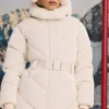 Oh Polly Coats | Tops^Oversized Quilted Hooded Ski Jacket in Ice White IceWhite