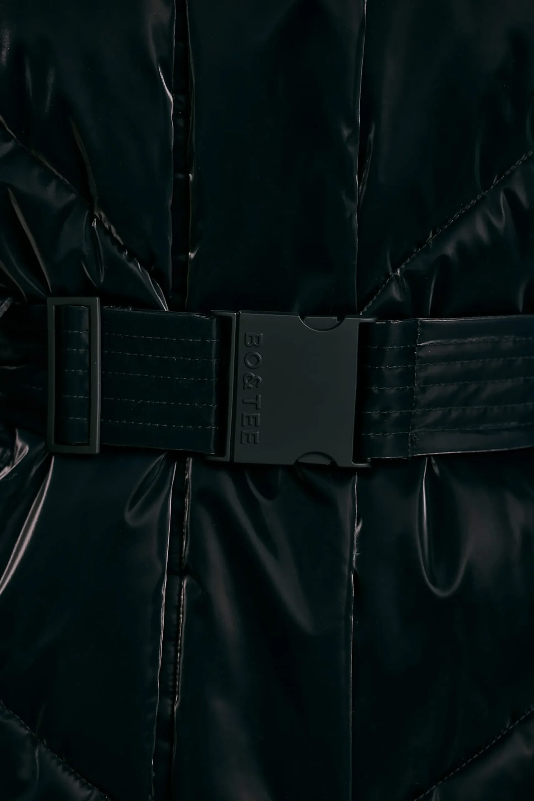 Oh Polly Coats^Oversized Quilted Hooded Ski Jacket in Black