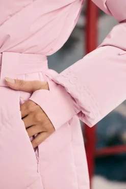 Oh Polly Coats | Tops^Oversized Quilted Hooded Ski Jacket in Pastel Pink PastelPink