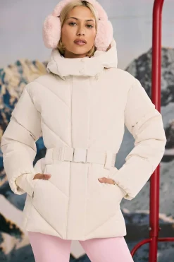 Oh Polly Coats | Tops^Oversized Quilted Hooded Ski Jacket in Ice White IceWhite