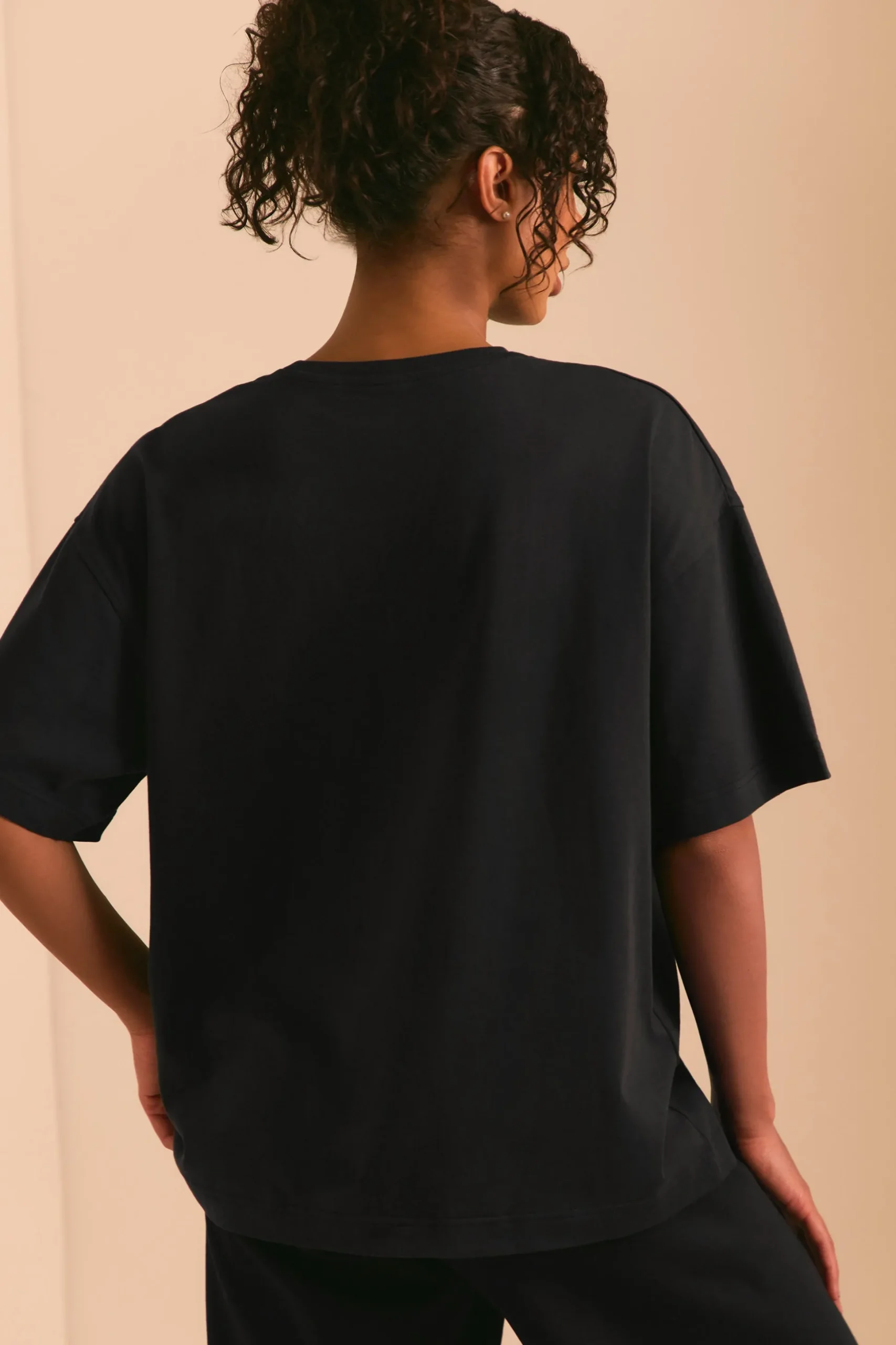 Oh Polly Tee'S & Tanks^Oversized Short Sleeve T-Shirt in Black