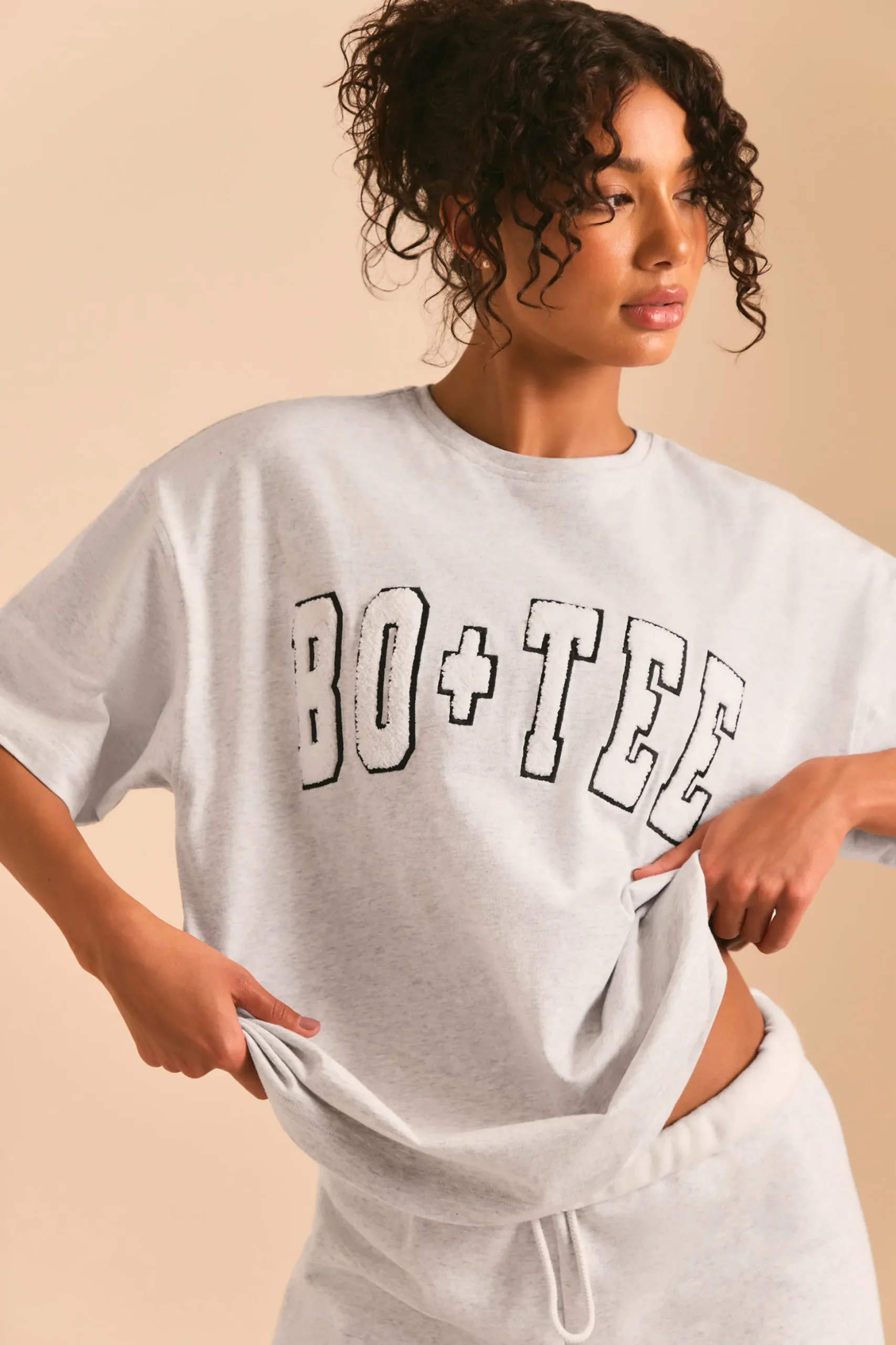 Oh Polly Tee'S & Tanks^Oversized Short Sleeve T-Shirt in Heather Grey HeatherGrey
