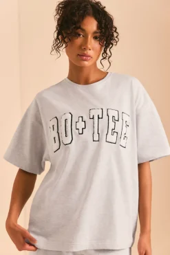 Oh Polly Tee'S & Tanks^Oversized Short Sleeve T-Shirt in Heather Grey HeatherGrey