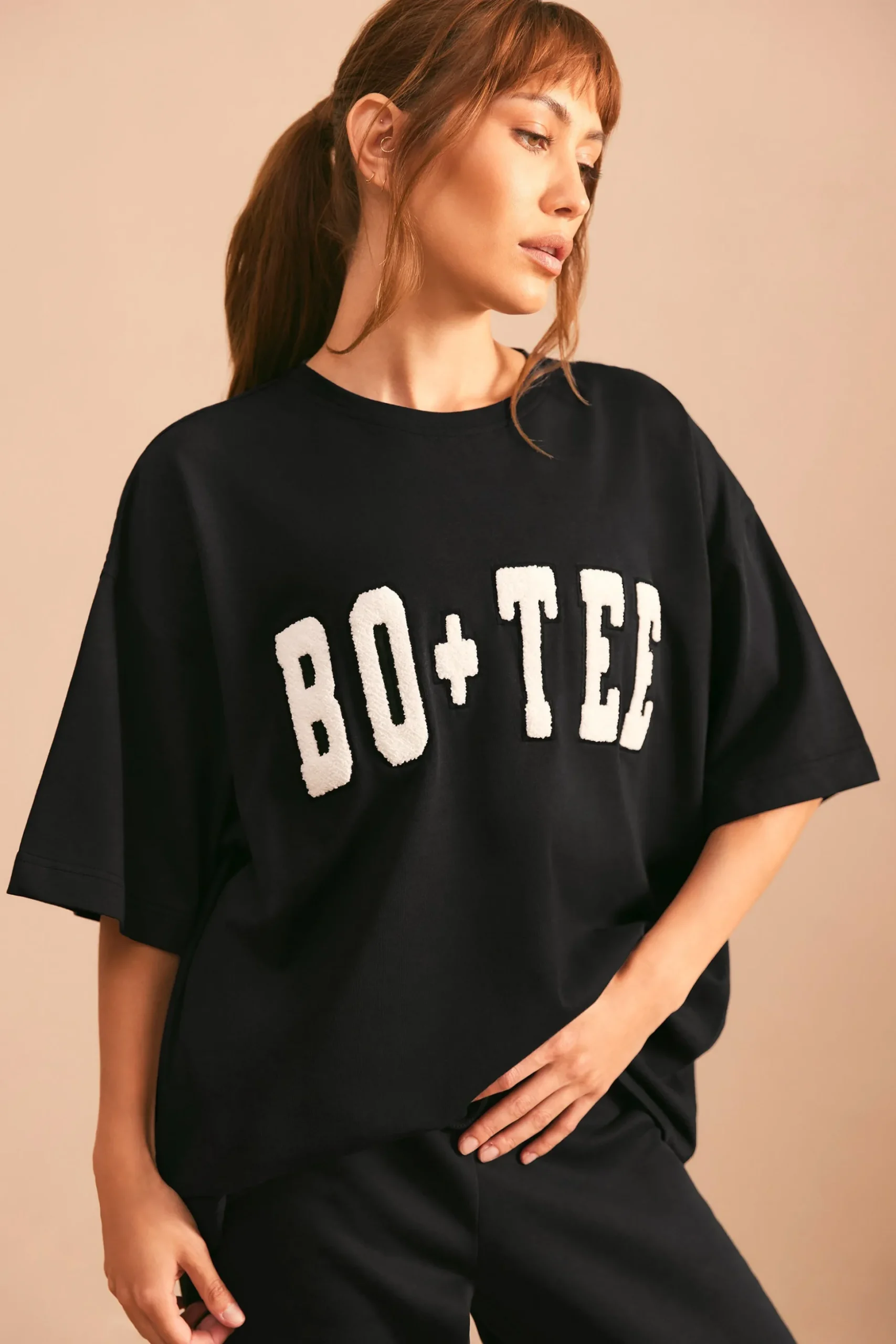 Oh Polly Tee'S & Tanks^Oversized Short Sleeve T-Shirt in Black