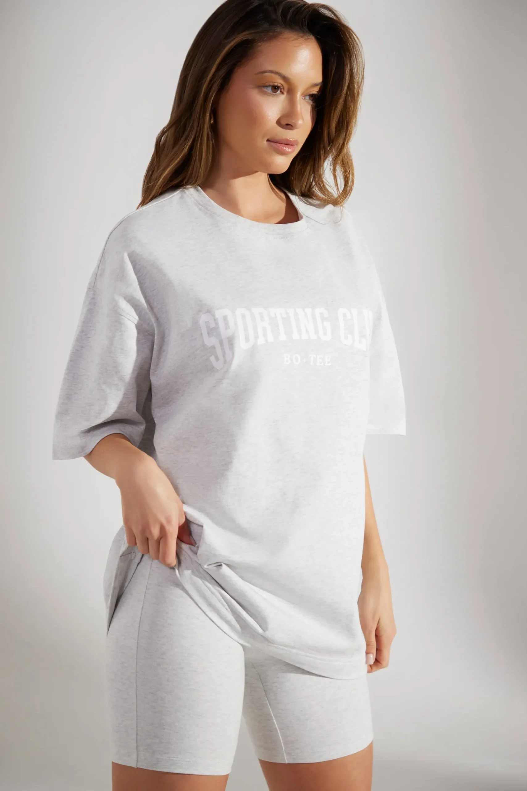 Oh Polly Tee'S & Tanks | Matching Sets^Oversized Short Sleeve T-Shirt in Heather Grey HeatherGrey
