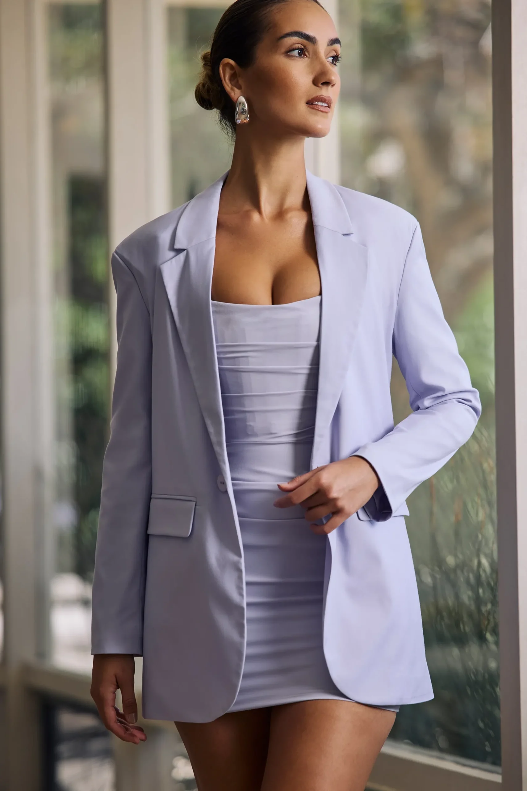 Oh Polly Outerwear | Fall Outfits^Oversized Single-Breasted Blazer in Soft Lilac SoftLilac