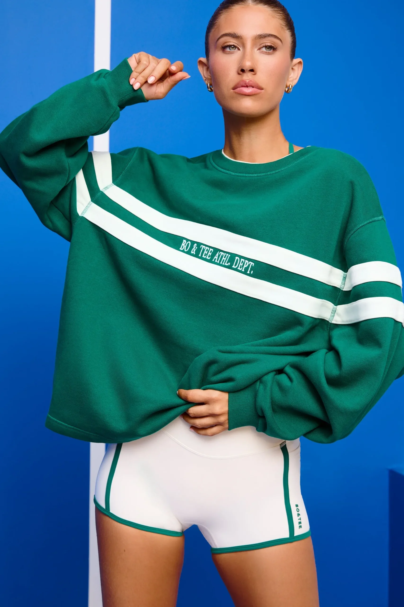 Oh Polly Tracksuits^Oversized Sweatshirt in Varsity Green VarsityGreen
