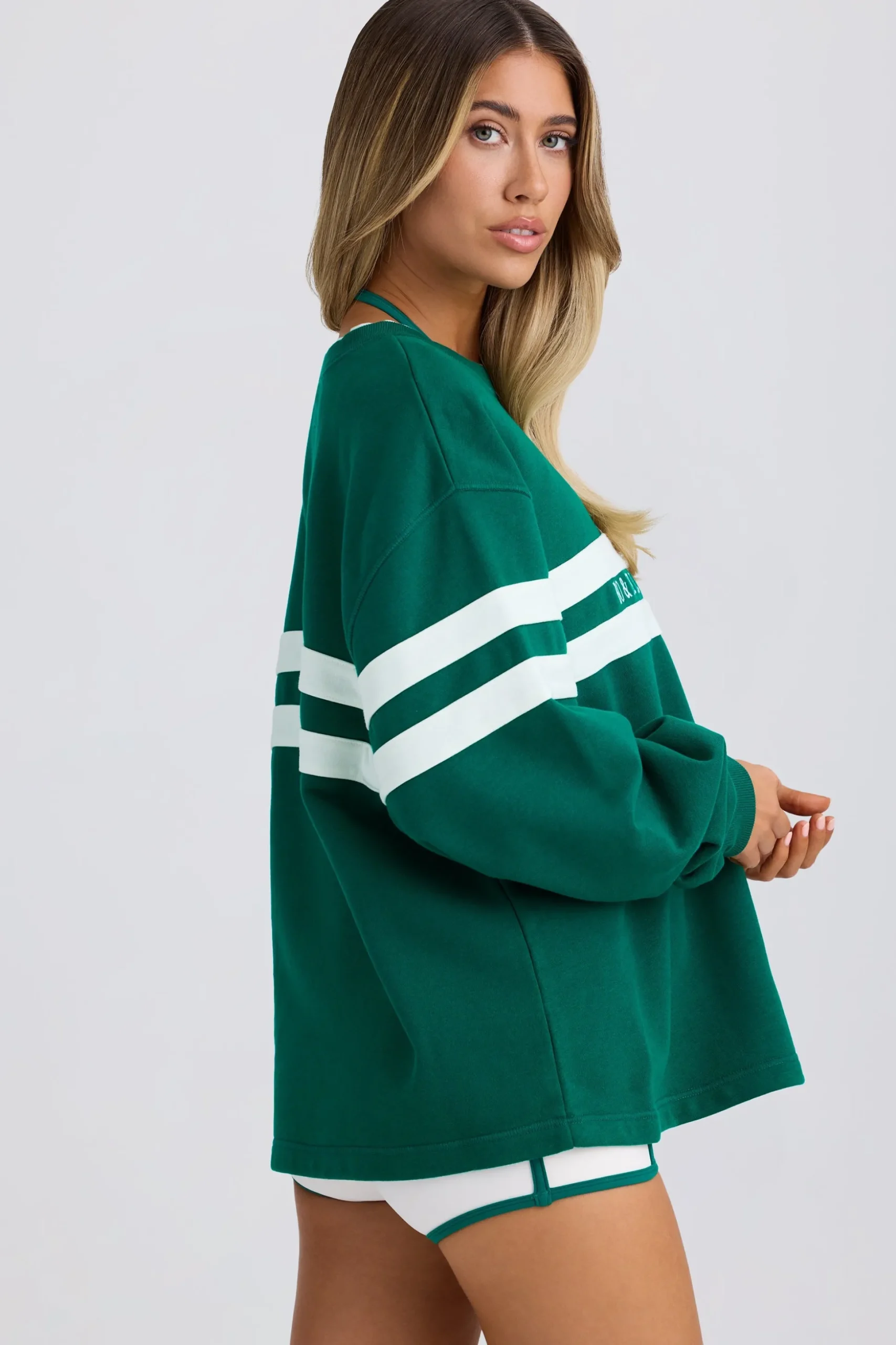Oh Polly Tracksuits^Oversized Sweatshirt in Varsity Green VarsityGreen