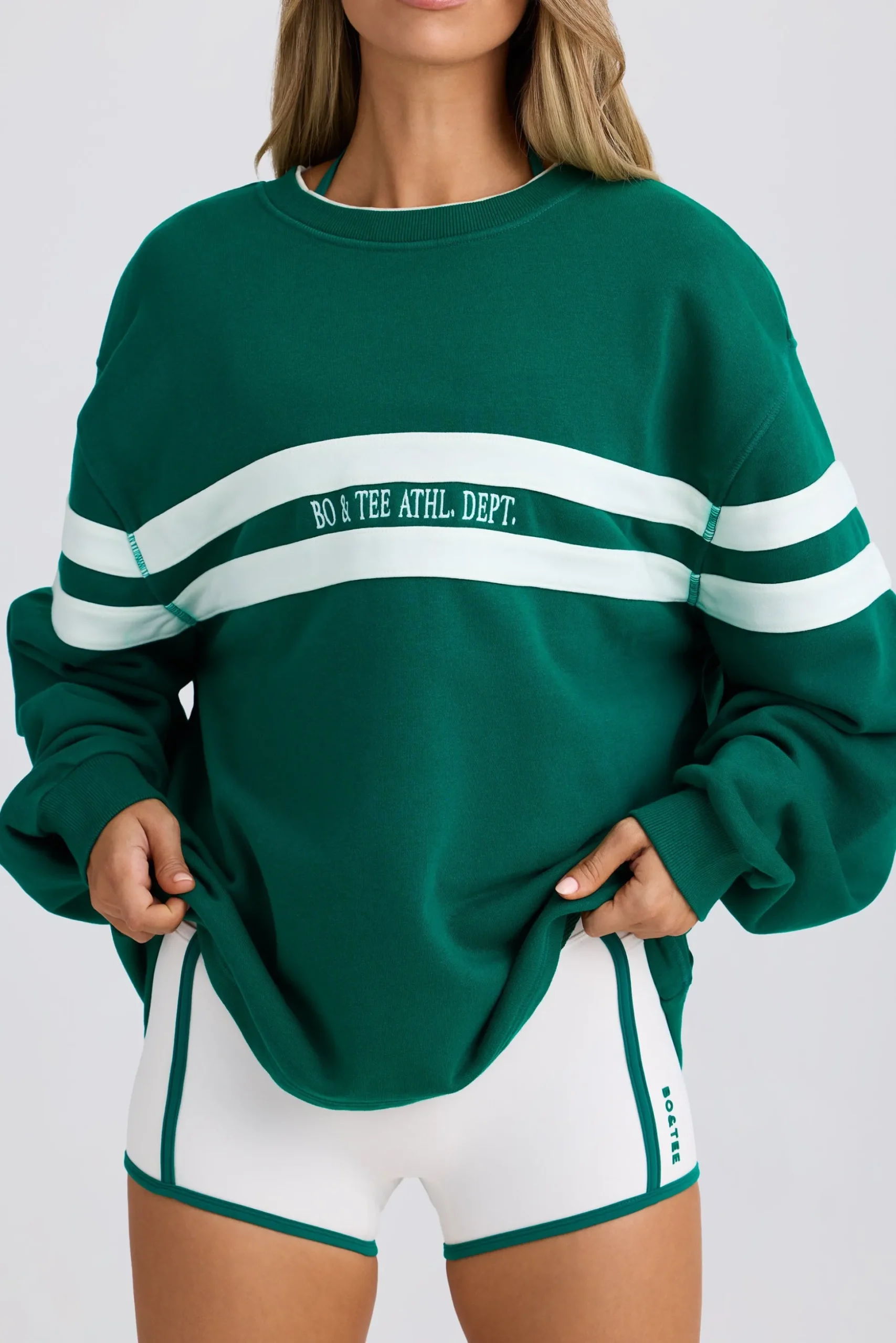 Oh Polly Tracksuits^Oversized Sweatshirt in Varsity Green VarsityGreen