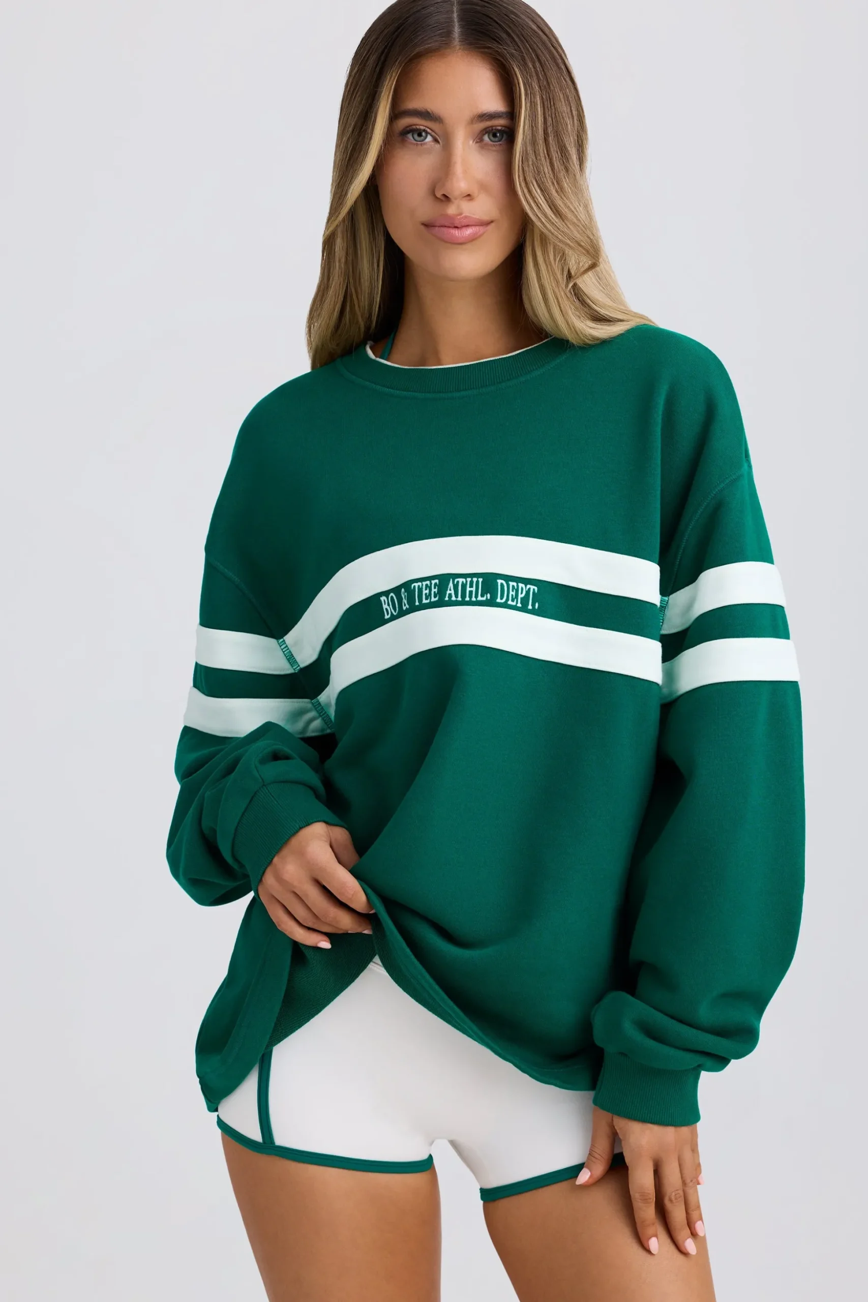 Oh Polly Tracksuits^Oversized Sweatshirt in Varsity Green VarsityGreen