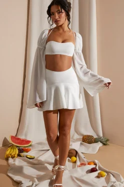 Oh Polly Women'S Clothing Sale - $65 And Under | Women'S Clothing Sale - $40 And Under^Panelled Flare Mini Skirt in White