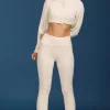 Oh Polly Petite | Knitwear^Petite Cable-Knit Flared Trousers in Cream