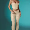 Oh Polly Women'S Clothing Sale - $65 And Under | Women'S Clothing Sale - $40 And Under^Petite Embellished Lace Low Rise Trousers in Ivory
