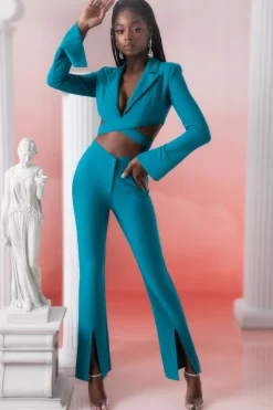 Oh Polly Women'S Clothing Sale - $65 And Under | Women'S Clothing Sale - $40 And Under^Petite Flare Trousers in Teal