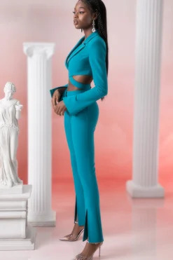 Oh Polly Women'S Clothing Sale - $65 And Under | Women'S Clothing Sale - $40 And Under^Petite Flare Trousers in Teal