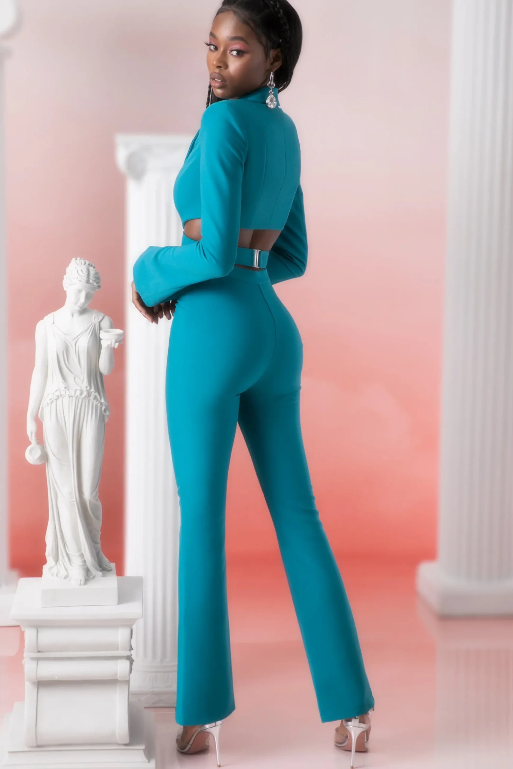 Oh Polly Women'S Clothing Sale - $65 And Under | Women'S Clothing Sale - $40 And Under^Petite Flare Trousers in Teal