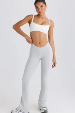 Oh Polly Petite^Petite Flared Trousers in Pacific Grey PacificGrey