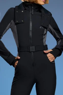 Oh Polly Petite^Petite Fleece Lined Ski Suit in Black