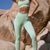 Oh Polly Petite^Petite High Waist FlexiRib Leggings in Mint Green MintGreen
