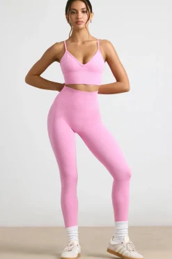 Oh Polly Petite^Petite High-Waist Define Luxe Leggings in Bubblegum Pink