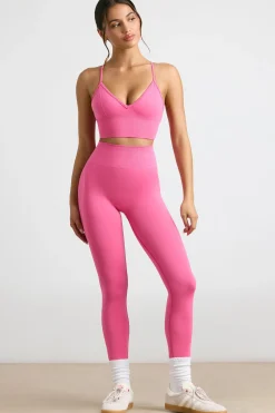 Oh Polly Petite^Petite High-Waist Define Luxe Leggings in Hot Pink