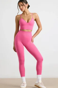 Oh Polly Petite^Petite High-Waist Define Luxe Leggings in Hot Pink
