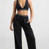 Oh Polly Petite^Petite High-Waist Straight-Leg Joggers in Black