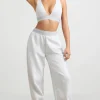 Oh Polly Petite^Petite High-Waist Straight-Leg Joggers in Grey Marl GreyMarl