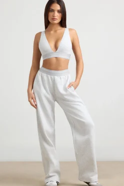 Oh Polly Petite^Petite High-Waist Straight-Leg Joggers in Grey Marl GreyMarl