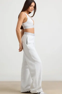 Oh Polly Petite^Petite High-Waist Straight-Leg Joggers in Grey Marl GreyMarl