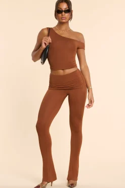 Oh Polly Women'S Clothing Sale - $65 And Under^Petite Mid Rise Modal Cashmere Blend Trousers in Chestnut Brown ChestnutBrown