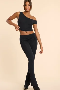 Oh Polly Women'S Clothing Sale - $65 And Under^Petite Mid Rise Modal Cashmere Blend Trousers in Black