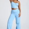 Oh Polly Women'S Clothing Sale - $65 And Under | Women'S Clothing Sale - $40 And Under^Petite Mid Rise Straight Leg Pointelle Trousers in Baby Blue BabyBlue