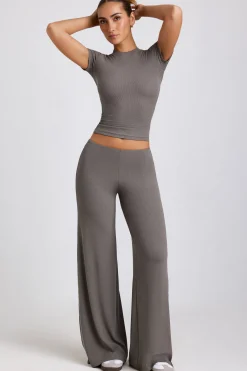 Oh Polly Women'S Clothing Sale - $65 And Under | Women'S Clothing Sale - $40 And Under^Petite Mid Rise Wide Leg Trouser in Grey