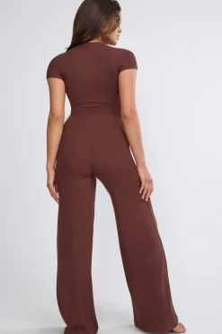 Oh Polly Women'S Clothing Sale - $65 And Under | Women'S Clothing Sale - $40 And Under^Petite Mid Rise Wide Leg Trouser in Chocolate